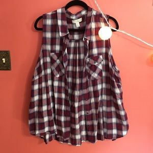 Forever 21+ Flannel Vest